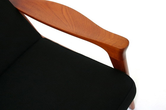 Image 1 of Glostrup Mid-Century Danish Teak Lounge Chair attributed to Illum Wikkelso, new cover, new straps