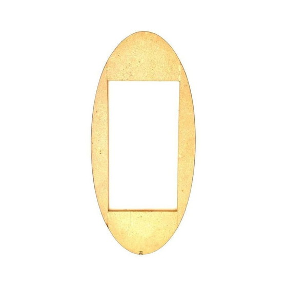 Image 1 of 1X Midcentury Modern Gio Ponti Stye Oval Brass Mirror , Italy 1950S