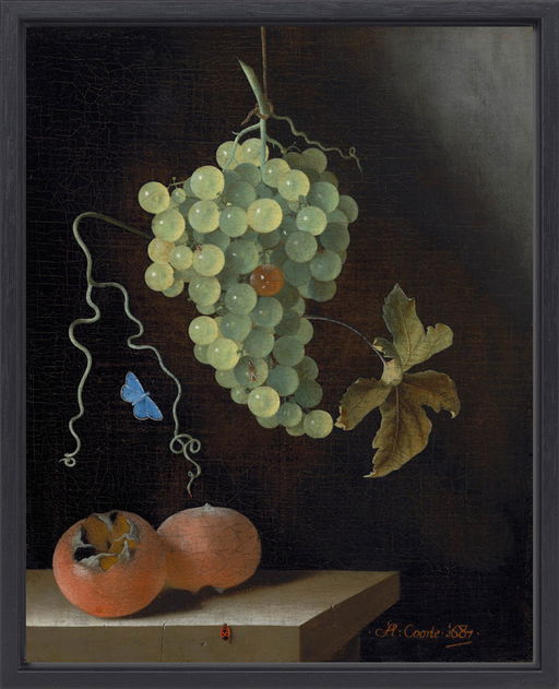 Adriaen Coorte ---Nature morte avec des raisins (encadré)