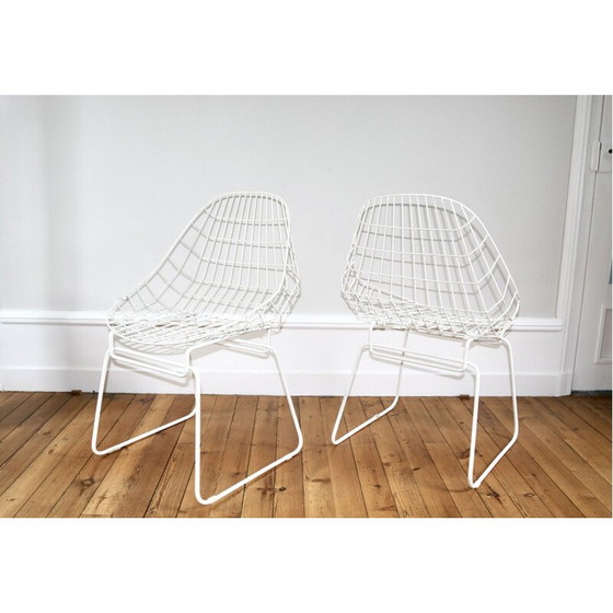 Image 1 of Pair of vintage metal chairs by Cess Braakman for Pastoe, 1970s