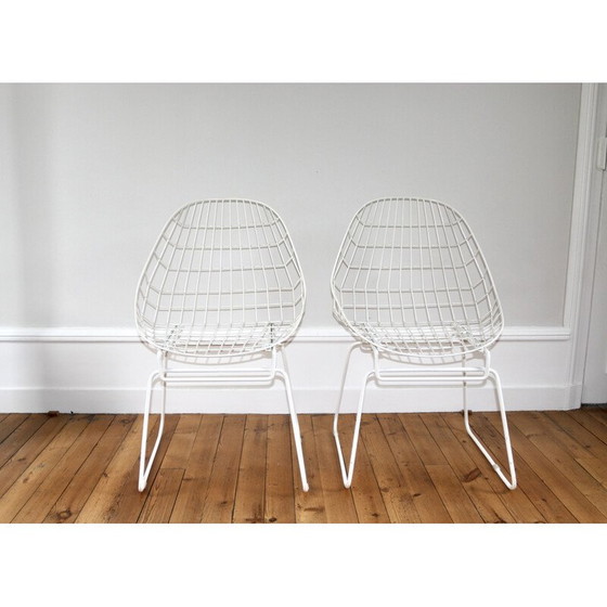 Image 1 of Pair of vintage metal chairs by Cess Braakman for Pastoe, 1970s