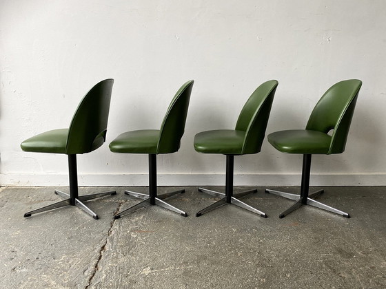 Image 1 of Set 4 Mid-Century Modern 1960S Swivel Dining/Kitchen/Office Chairs