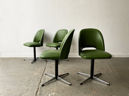 Set 4 Mid-Century Modern 1960S Swivel Dining/Kitchen/Office Chairs