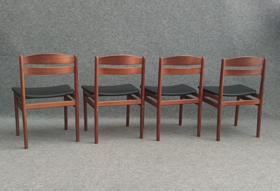 Image 1 of 4× Danish chairs Mid - Century Modern Design Kitchen Chair Kitchen Chair Teak 60s Vintage Retro 60S