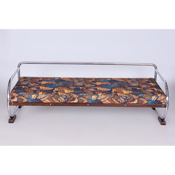 Image 1 of Vintage Bauhaus 3-seater sofa in chrome steel and beech by Robert Slezak, Czechoslovakia 1930