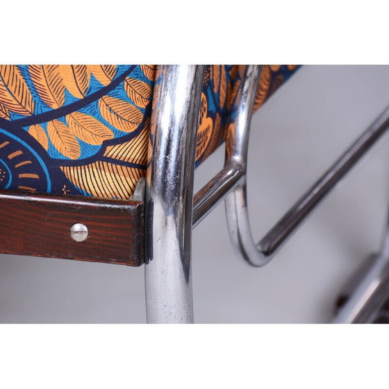 Image 1 of Vintage Bauhaus 3-seater sofa in chrome steel and beech by Robert Slezak, Czechoslovakia 1930