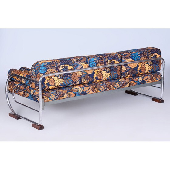 Image 1 of Vintage Bauhaus 3-seater sofa in chrome steel and beech by Robert Slezak, Czechoslovakia 1930