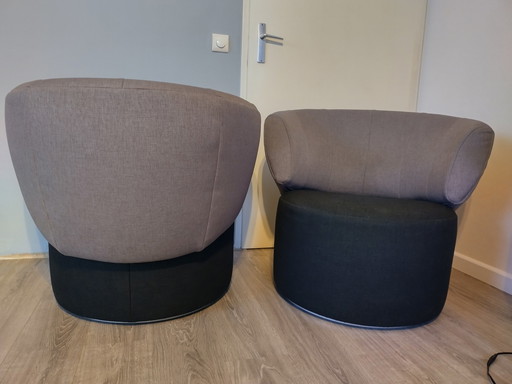 2x Rolf Benz 684 fauteuil pivotant