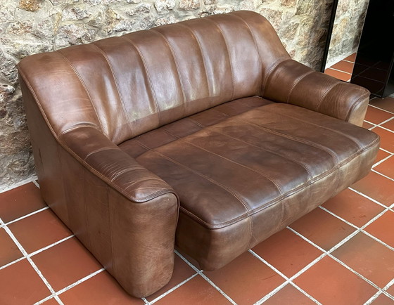 Image 1 of De Sede Ds-44 2-Seater In Brown Neck Leather.