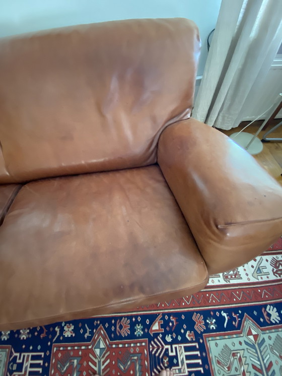 Image 1 of Molinari two-seater sofa brown leather