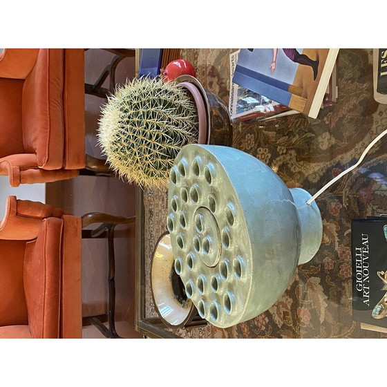 Image 1 of Lampada vintage in ceramica color acquamarina, Francia anni '80