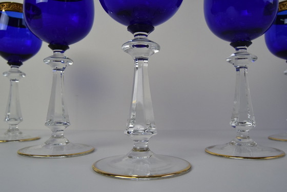 Image 1 of Set Of Five Mid-Century Wine Glasses, 1950S.