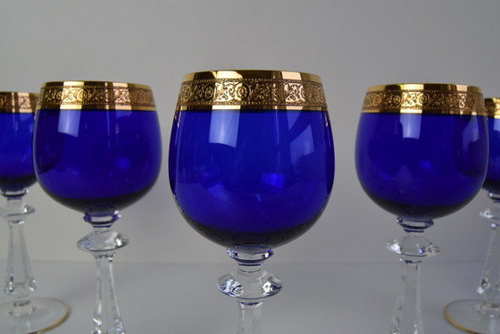 Image 1 of Set Of Five Mid-Century Wine Glasses, 1950S.