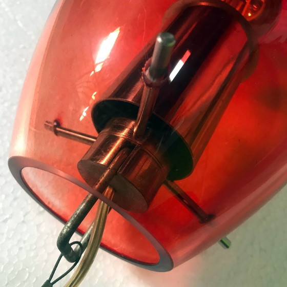 Image 1 of Vintage Hanging lamp - Goccia Di Sangue - Handmade glass - Murano - 1980