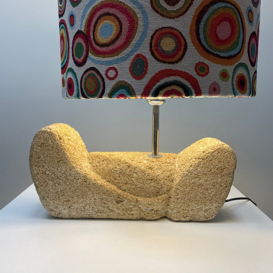 Image 1 of Organic Shaped French Stone Table Lamp From 1960