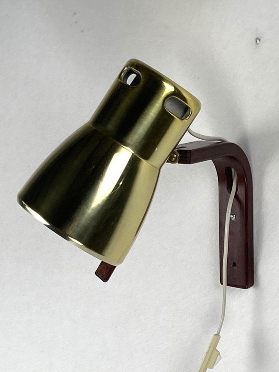 Image 1 of V488 Wall Light In Teak And Brass By Hans Agne Jakobsson, 1960S