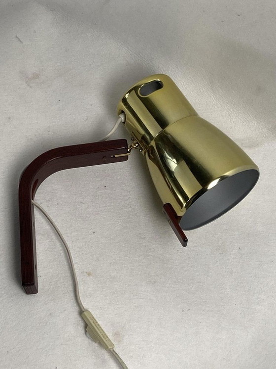 Image 1 of V488 Wall Light In Teak And Brass By Hans Agne Jakobsson, 1960S