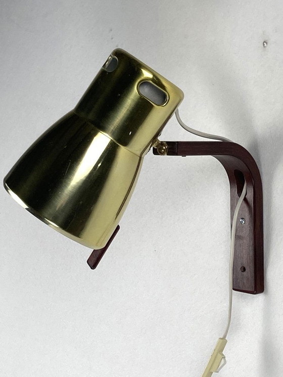 Image 1 of V488 Wall Light In Teak And Brass By Hans Agne Jakobsson, 1960S