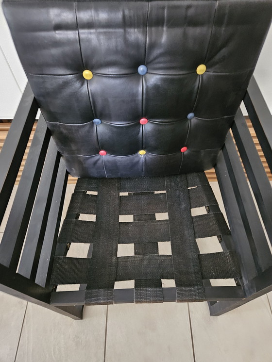 Image 1 of Josef Hoffmann Armloffel Chair Made By Wittmann with leather seat cushions