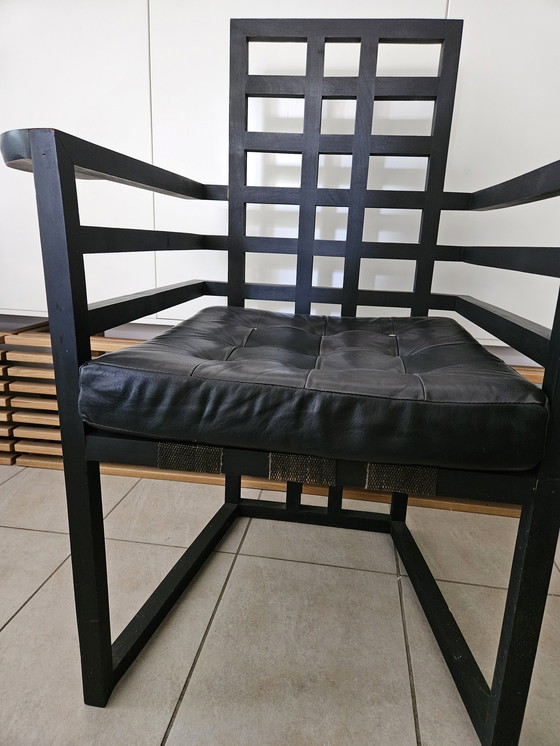 Image 1 of Josef Hoffmann Armloffel Chair Made By Wittmann with leather seat cushions