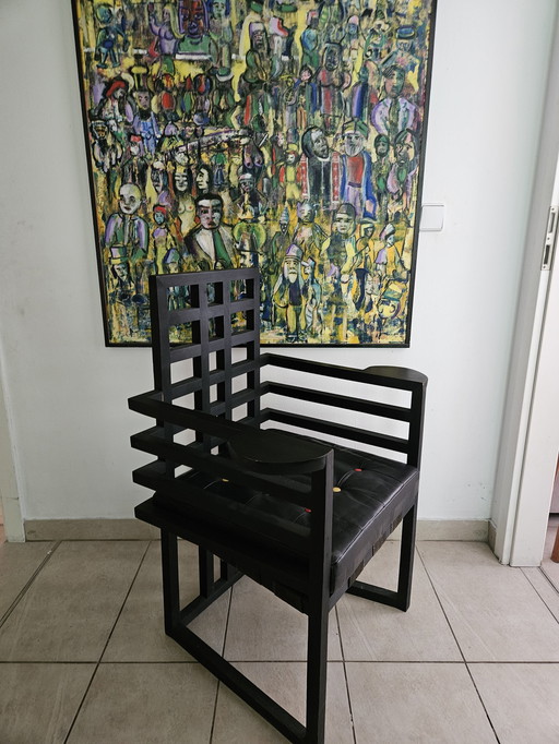 Josef Hoffmann Armloffel Chair Made By Wittmann avec coussins d'assise en cuir