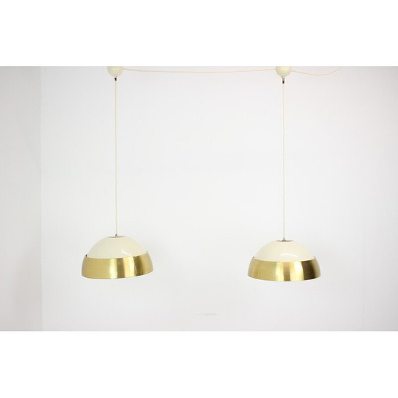 Image 1 of Pair of vintage Space Age pendant lamps by Napako, 1970s