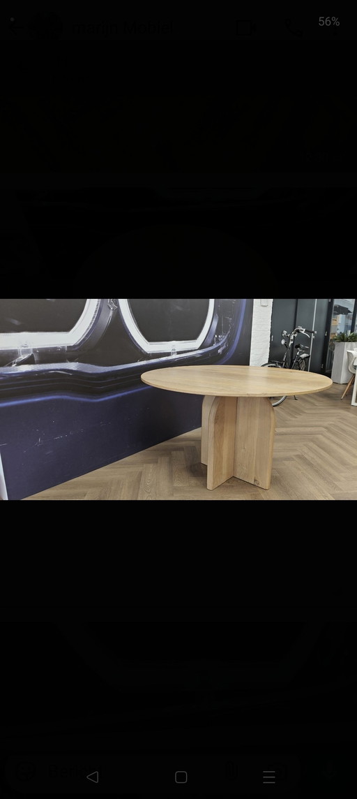 Round Solid Oak Table 130cm