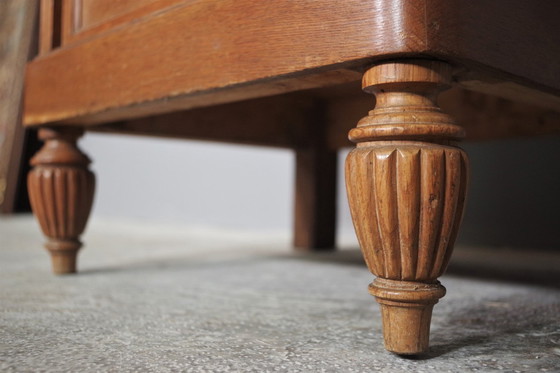 Image 1 of Vintage 1940S-50S Cherry & Beech Wood Nightstand With Marble Top – Italian Mid-Century Elegance
