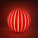 Lampada rotonda a strisce in vetro XL
