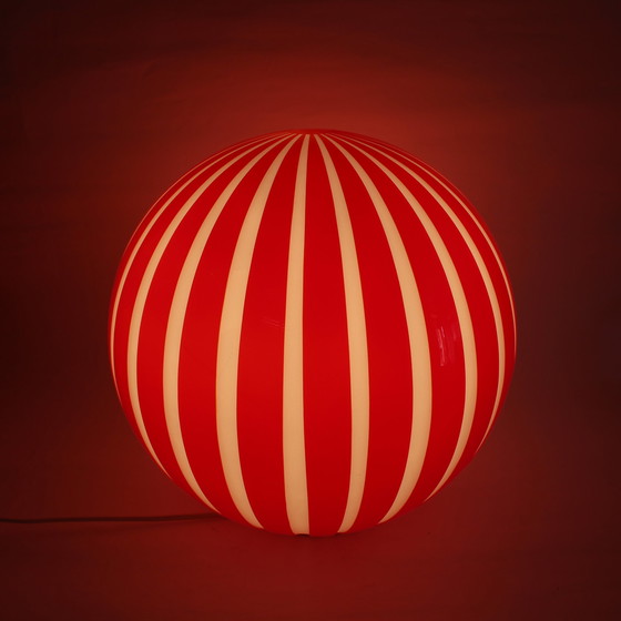 Image 1 of XL Glass Round Striped Lamp