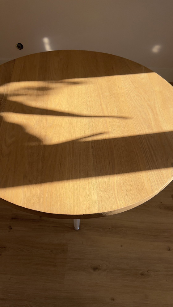 Image 1 of Solid Oak Wood Modern Round Table