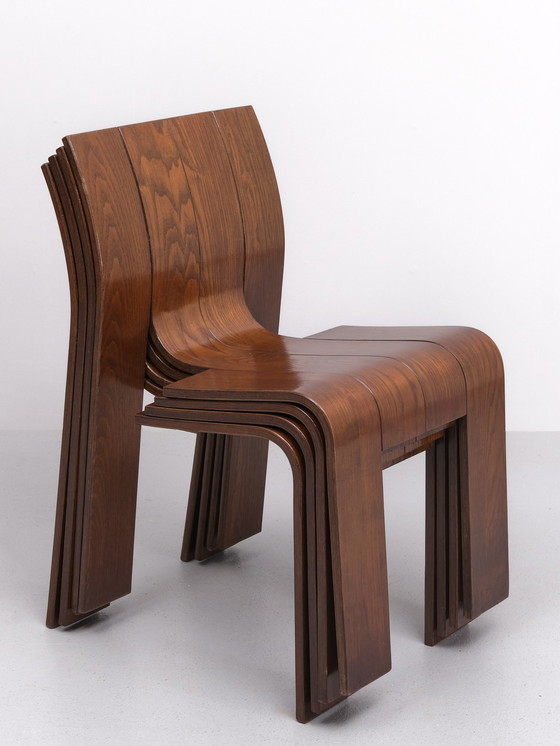 Image 1 of 4x Gijs Bakker Strip Chair