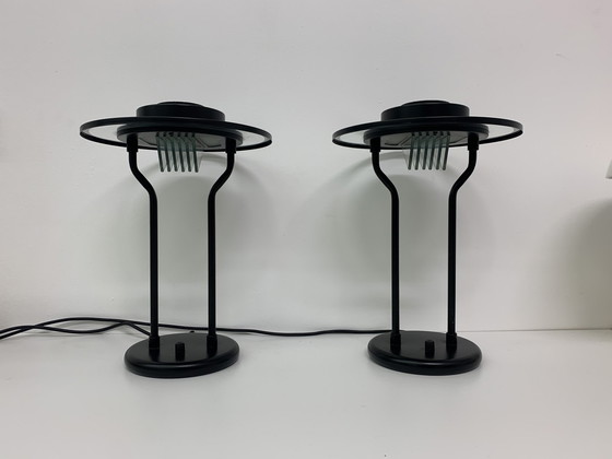 Image 1 of Set Of 2 Minimalist Post Modern Table Lamps, 1980'S