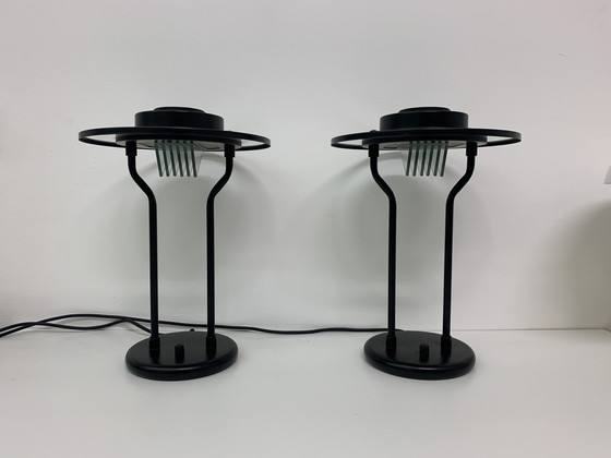 Image 1 of Set Of 2 Minimalist Post Modern Table Lamps, 1980'S