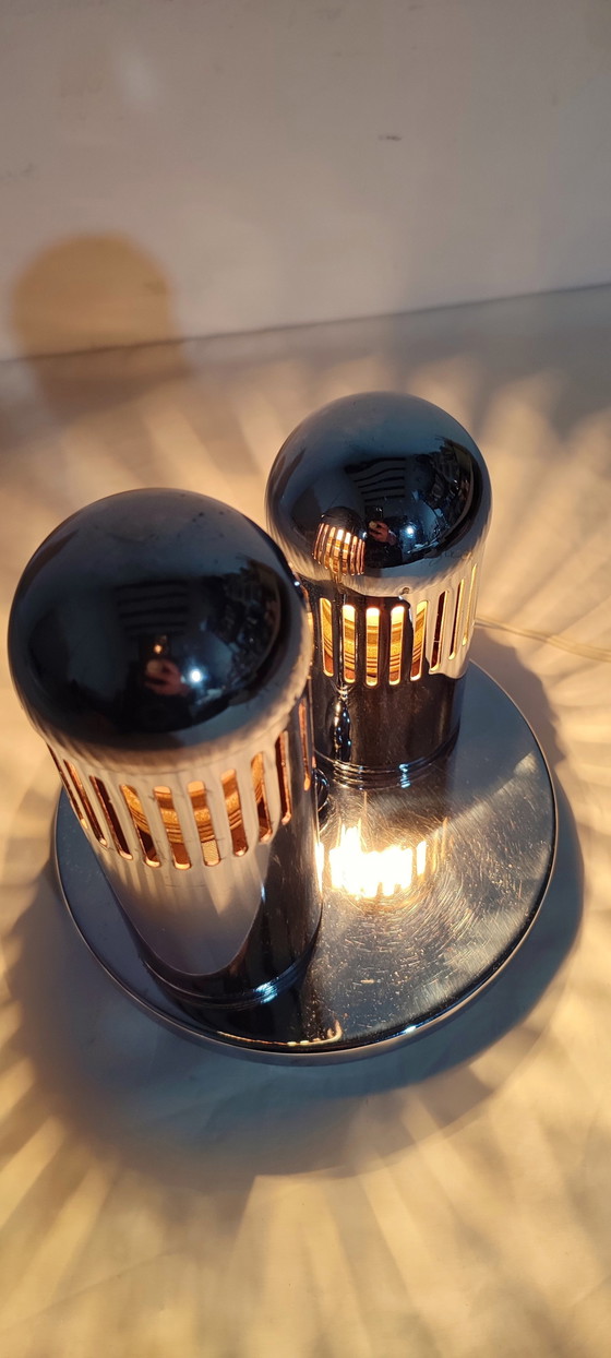 Image 1 of Metallic Table Lamp. Spain, 1970S.