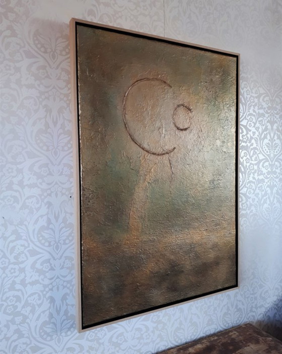 Image 1 of Frances Eckhardt - Abstract figurative painting 70x100 cm + frame