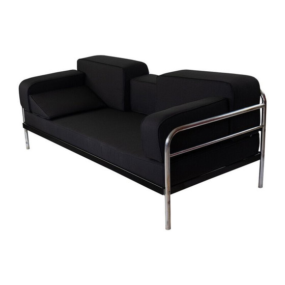 Image 1 of Vintage daybed in chromed tubular steel and fabric, 1930s