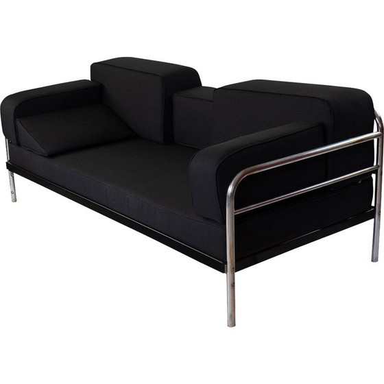 Image 1 of Vintage daybed in chromed tubular steel and fabric, 1930s