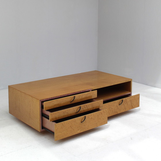 Image 1 of Birdseye maple coffee table by Giovanni Offredi for Saporiti Italia, 1975