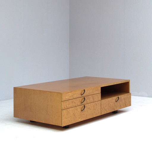 Table basse en érable piqué de Giovanni Offredi pour Saporiti Italia, 1975