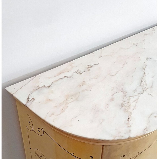 Image 1 of Vintage parchment sideboard with marble base, Italy1959
