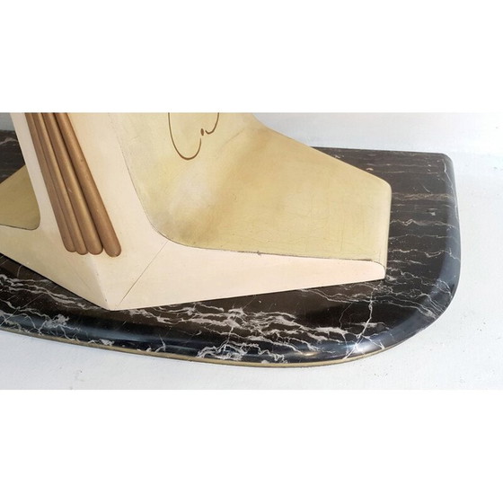 Image 1 of Vintage parchment sideboard with marble base, Italy1959