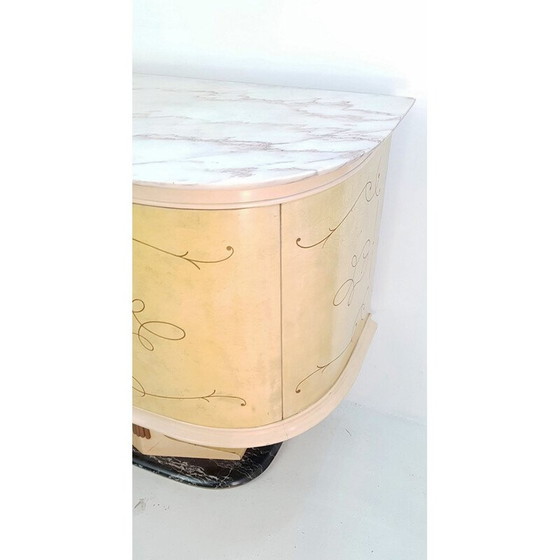 Image 1 of Vintage parchment sideboard with marble base, Italy1959
