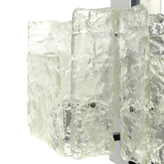 Image 1 of Vintage chrome chandelier with glass diffusers by Mazzega, 1970s