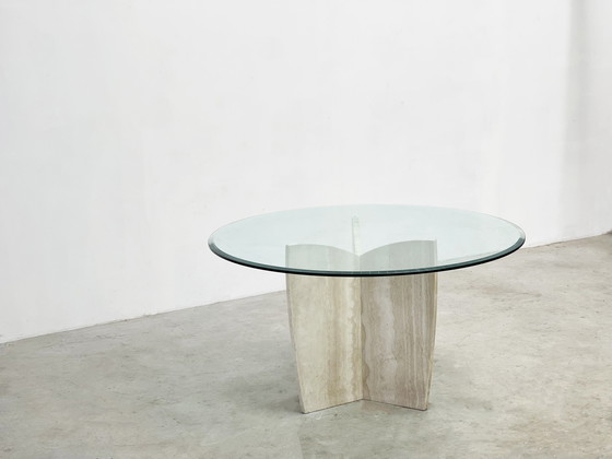 Image 1 of Elegant travertine dining table