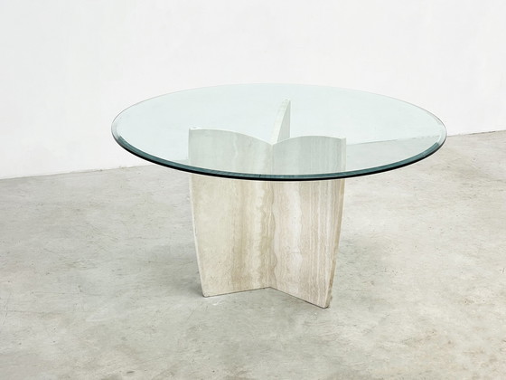 Image 1 of Elegant travertine dining table