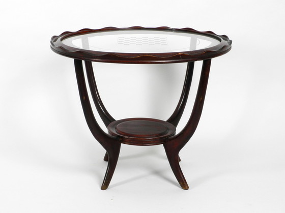 Image 1 of Échiquier et table d'appoint originaux Mid Century en bois et verre d'Italie