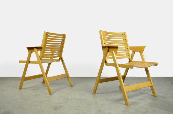 Image 1 of 2x Vintage Rex folding armchairs by Niko Kralj