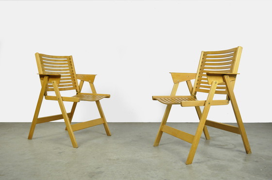 Image 1 of 2x Vintage Rex folding armchairs by Niko Kralj