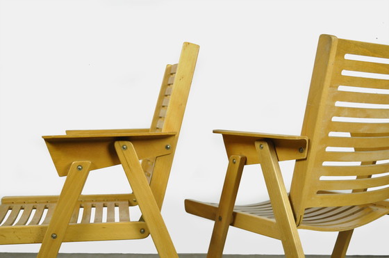 Image 1 of 2x Vintage Rex folding armchairs by Niko Kralj